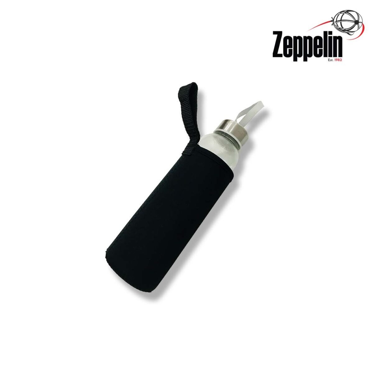 GLASS BOTTLE WITH BLACK SLEEVE