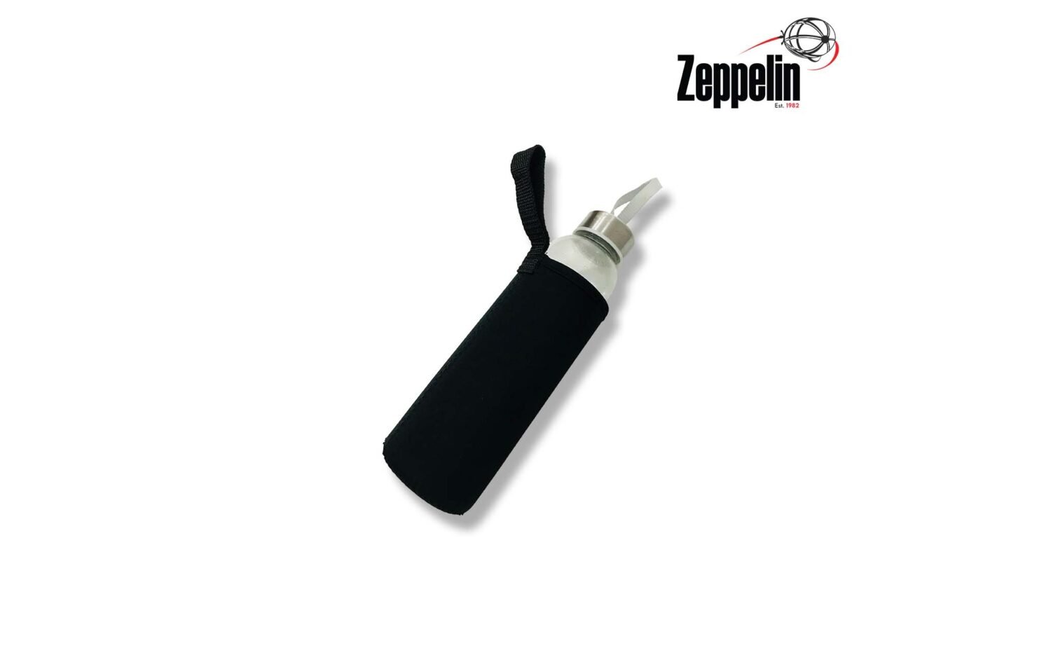 GLASS BOTTLE WITH BLACK SLEEVE